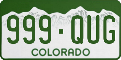 CO license plate 999QUG