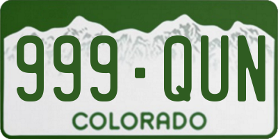 CO license plate 999QUN