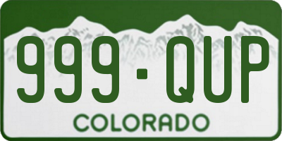 CO license plate 999QUP