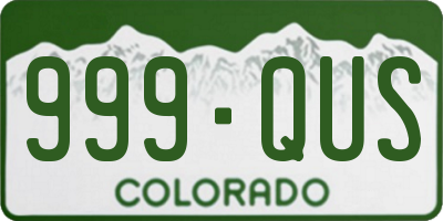 CO license plate 999QUS