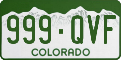 CO license plate 999QVF