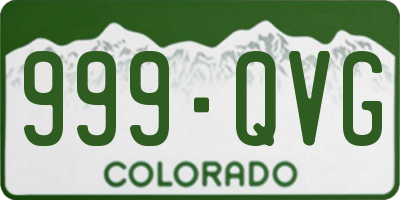 CO license plate 999QVG