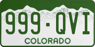 CO license plate 999QVI
