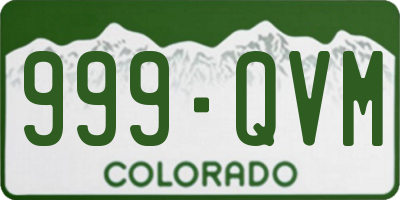 CO license plate 999QVM