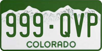 CO license plate 999QVP