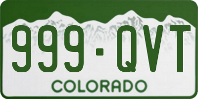 CO license plate 999QVT