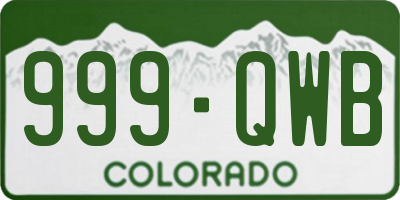 CO license plate 999QWB