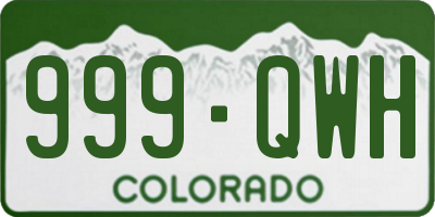 CO license plate 999QWH