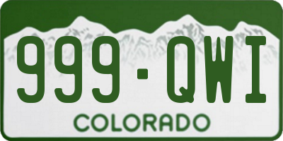 CO license plate 999QWI