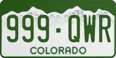 CO license plate 999QWR