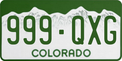 CO license plate 999QXG