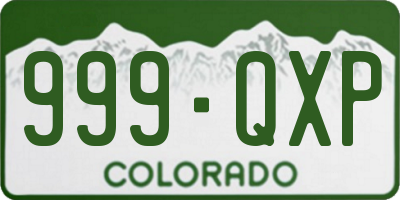 CO license plate 999QXP