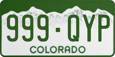 CO license plate 999QYP