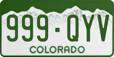 CO license plate 999QYV
