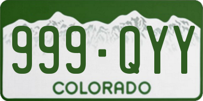 CO license plate 999QYY
