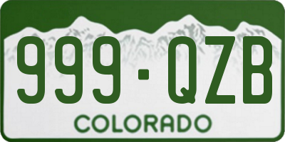 CO license plate 999QZB
