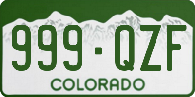 CO license plate 999QZF