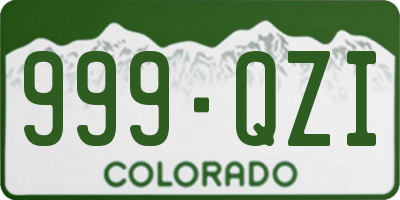 CO license plate 999QZI