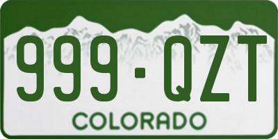 CO license plate 999QZT