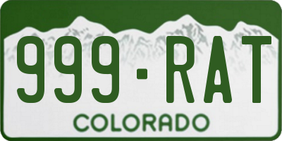CO license plate 999RAT