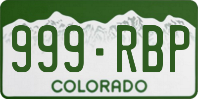 CO license plate 999RBP