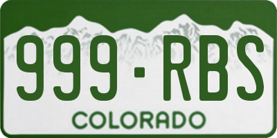 CO license plate 999RBS
