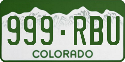 CO license plate 999RBU