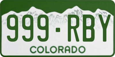 CO license plate 999RBY