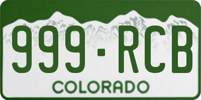 CO license plate 999RCB