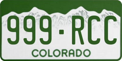 CO license plate 999RCC