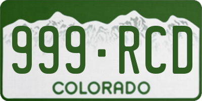 CO license plate 999RCD