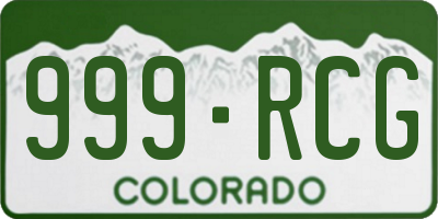 CO license plate 999RCG