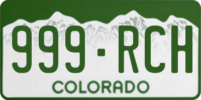 CO license plate 999RCH