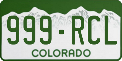 CO license plate 999RCL