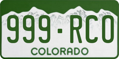 CO license plate 999RCO
