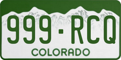 CO license plate 999RCQ