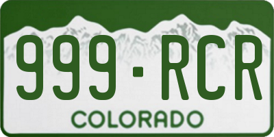 CO license plate 999RCR