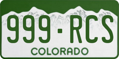 CO license plate 999RCS