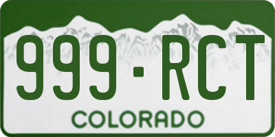CO license plate 999RCT