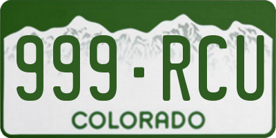 CO license plate 999RCU