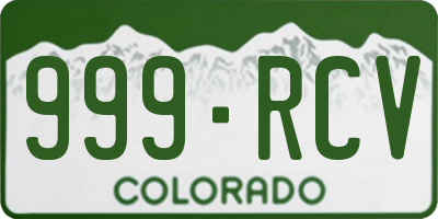 CO license plate 999RCV