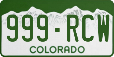 CO license plate 999RCW