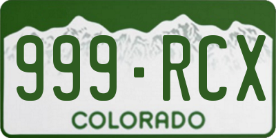 CO license plate 999RCX