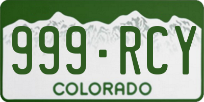 CO license plate 999RCY