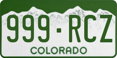 CO license plate 999RCZ