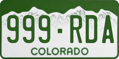 CO license plate 999RDA