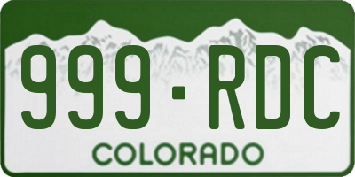 CO license plate 999RDC