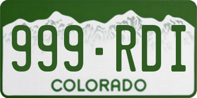 CO license plate 999RDI