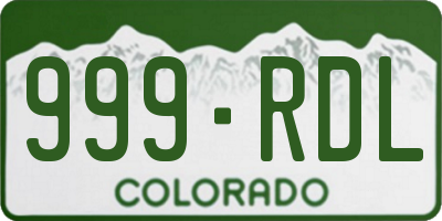 CO license plate 999RDL