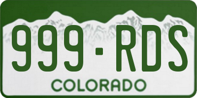 CO license plate 999RDS